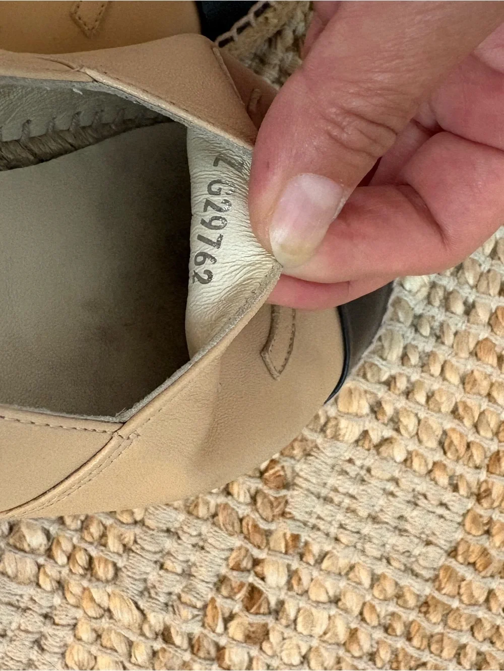 CHANEL beige leather